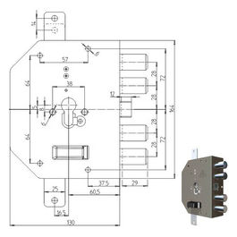 Cr Serratura Sicurezza Triplice Sx Cilindro 2250pe