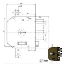 Serratura Sicurezza Triplice Dx Pompa 3250 MC