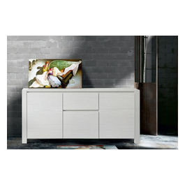 Credenza In Abete Spazzolato 185 X 50 X 84 Bianca