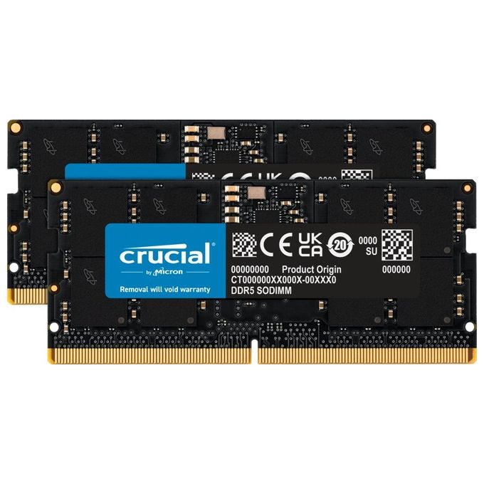 Crucial CT2K16G56C46S5 Memoria Ram 32Gb 2x16Gb DDR5 5600 MHz Data Integrity Check