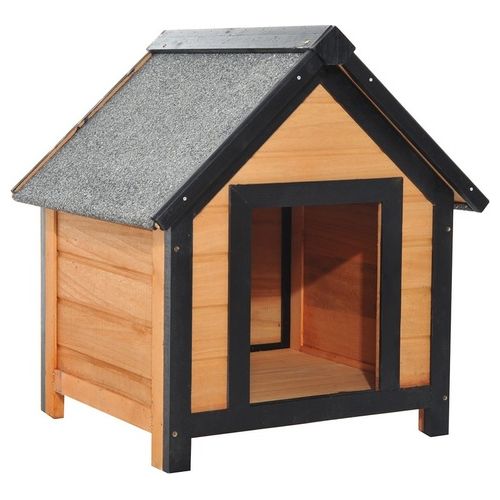 Cuccia per cani da esterno in legno di abete con tetto spiovente 56x60.5x66cm