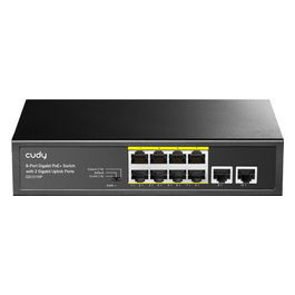 GS1010P Switch Ethernet Gigabit 10 porte 8 PoE+ 120W Nero Montaggio Parete