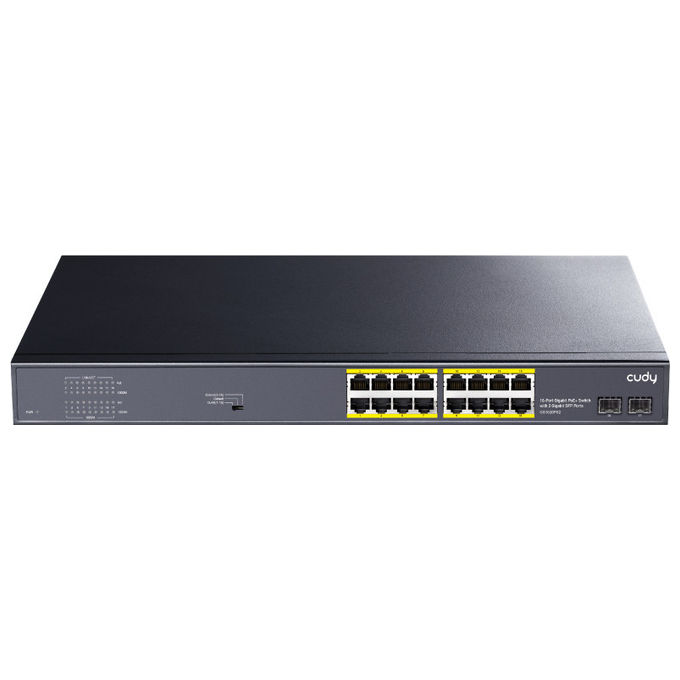 Cudy GS1020PS2 Switch di Rete 16 Porte Gigabit PoE+ 2 SFP Rack Nero Ethernet