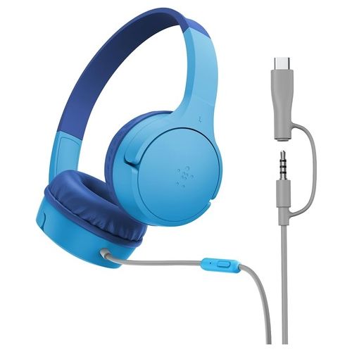 AUD002HQPUV3 SoundForm Mini Cuffie Wireless e Cablate per Bambini On-Ear Bluetooth 5.3 Microfono Integrato Cavo Staccabile Resistente agli Schizzi colore Viola