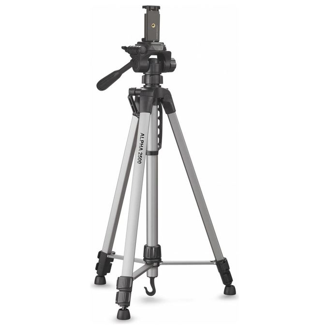 Cullmann 52126 Alpha Treppiede per Fotocamera e Smartphone Portata 2.5 Kg Altezza Max 165 cm colore Nero Grigio