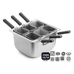 Pintinox Cuocipasta in acciaio inox con 6 settori e coperchio 70x38 cm