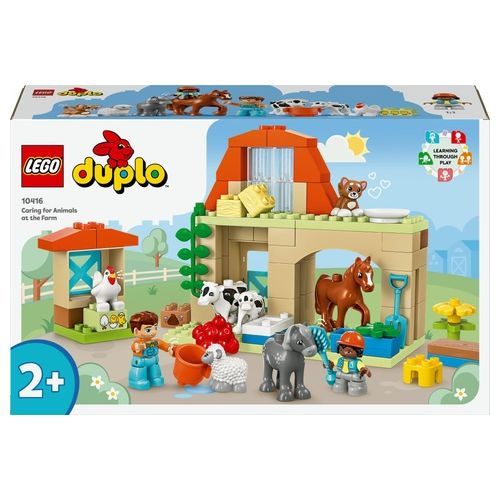 LEGO DUPLO 10416 Cura degli Animali di Fattoria Giocattolo, Gioco di Ruolo Educativo per Bambini 2+ con Figure Giocattolo