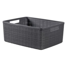Cestino Jute Plastica Riciclata Rettangolare 12 Litri M Grigio Scuro