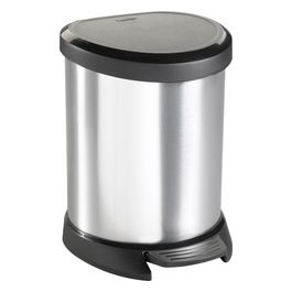 Deco Bin D-Shape Pattumiera a Pedale 5 Litri Effetto Metallo