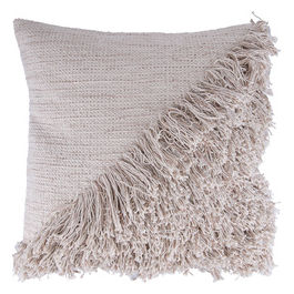 Cuscino arredo frange 45x45 cm in cotone, Macrame'