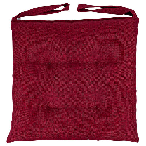 Cuscino sedia bordeaux con lacci 40x40 cm