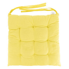 Cuscino sedia con laccetti giallo 40x40 cm 100% cotone