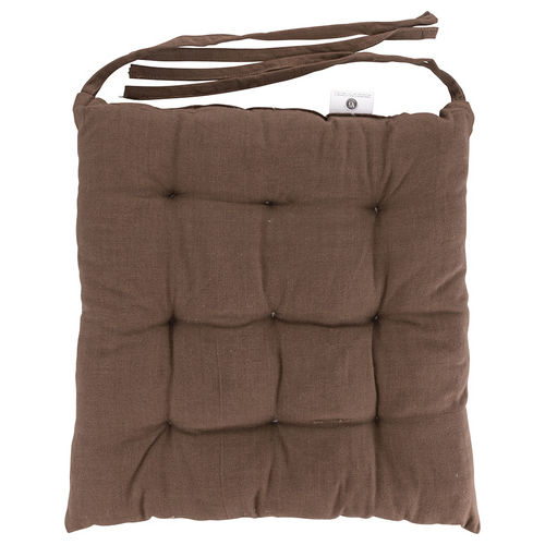 Cuscino sedia con laccetti marrone 40x40 cm100% cotone