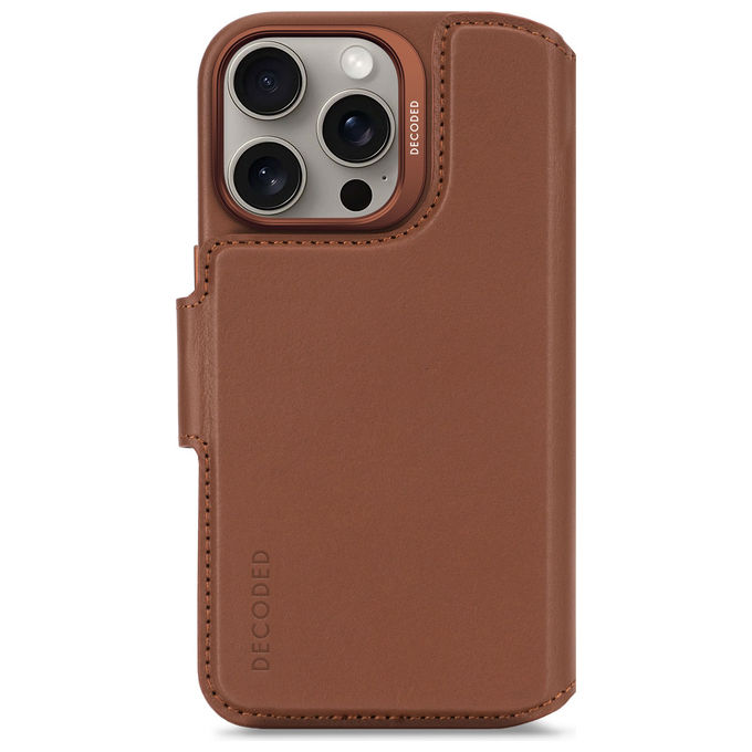 Decoded D25IPO16PDW5TAN Capa Carteira Amovibile per iPhone 16 Pro 3 Slot Carte Compatibile MagSafe Ricarica Wireless colore Marrone
