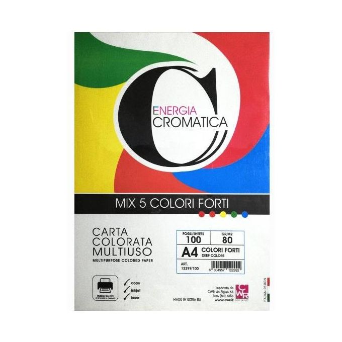 Cwr Carta Cromata Forte 100 Fogli A4 Assortita