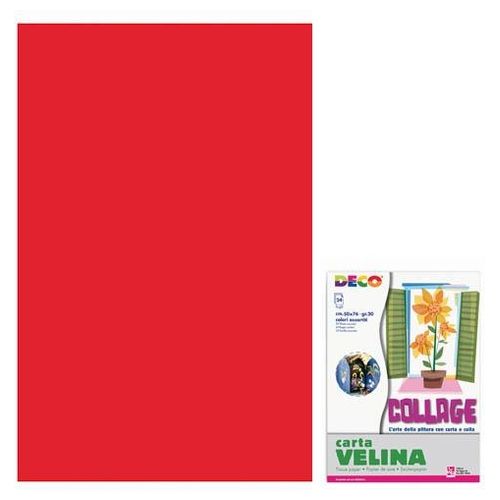 Cwr Carta Velina Unicolore 24 Fogli Rosso