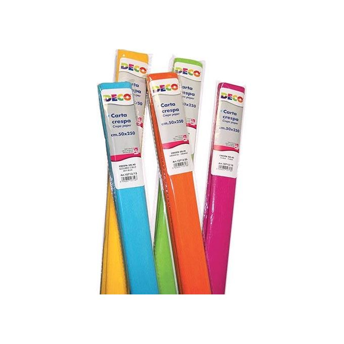Cwr Confezione 10 Pezzi Rotolo di Carta Crespa 250x50cm 40g-mq Assortito