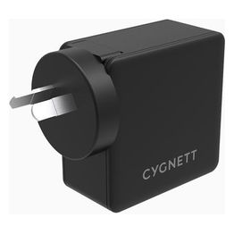 Cygnett adattatore da rete con adattatori da viaggio 57w pd usb-c + usb-a