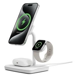 ChargeBase Qi2 Caricatore Magnetico Wireless 3 in 1 Bianco