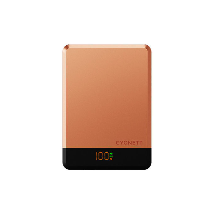 Cygnett CY5645PBCHE MagSlim Power Bank 10000 mAh Ricarica Wireless MagSafe Qi USB-C 20W colore Rame