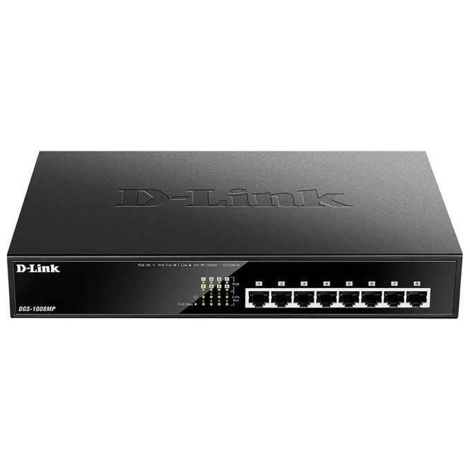 D-Link DGS 1008MP Switch unmanaged montabile su rack PoE