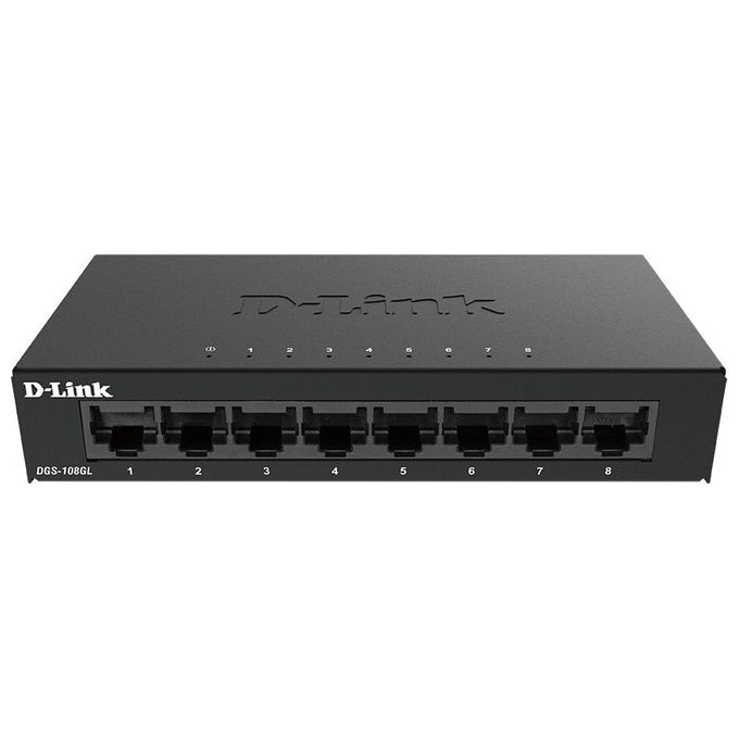 D-Link DGS-108GL Non gestito Gigabit Ethernet 10-100-1000 Nero