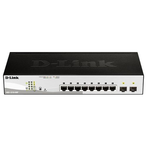 D-Link DGS-1210-08P Gestito L2 Gigabit Ethernet 10/100/1000 Supporto Power over Ethernet Nero