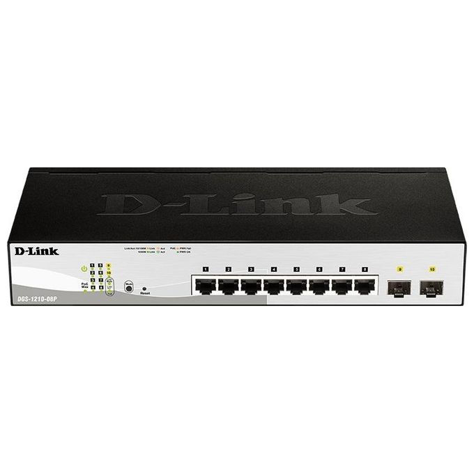 D-Link DGS-1210-08P Gestito L2 Gigabit Ethernet 10-100-1000 Supporto Power over Ethernet Nero