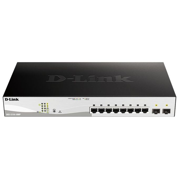 Image of D-Link DGS-1210-10MP Gestito L2 Gigabit Ethernet 10-100-1000 Supporto Power over Ethernet Nero-Grigio
