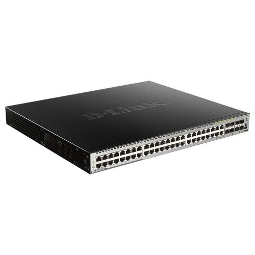 D-Link DGS 3630-52PC Switch L3 gestito 44 x 10/100/1000 (PoE+) + 4 x combo Gigabit SFP + 4 x 10 Gigabit SFP+ montabile su rack PoE+ (370 W)