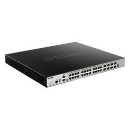 DGS 3630-28PC Switch L3 gestito 20 x 10/100/1000 (PoE+) + 4 x combo Gigabit SFP + 4 x 10 Gigabit SFP+ montabile su rack PoE+ (370 W)