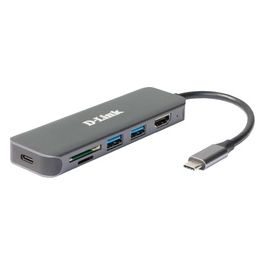 D-Link DUB-2327 Replicatore di Porte e Docking Station per Notebook Cablato Usb Tipo-C Grigio