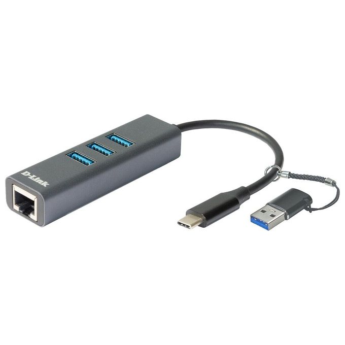 D-Link DUB-2332 Hub di Interfaccia Usb Tipo-C 5000 Mbit-s Grigio