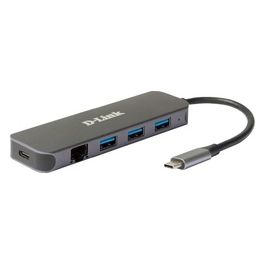 D-Link DUB-2334 Replicatore di Porte e Docking Station per Notebook Cablato Usb Tipo-C Grigio