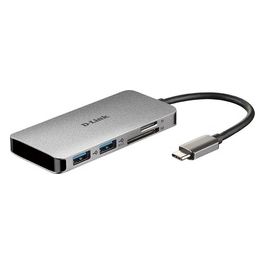 D-Link DUB-M610 Hub USB di Tipo C, 6 in 1, Adattatore USB C con HDMI 4K e 1080p, 2 Porte USB 3.0/USB 2.0, Lettore di Schede SD e microSD, 1 x USB C di Ricarica fino a 100 W