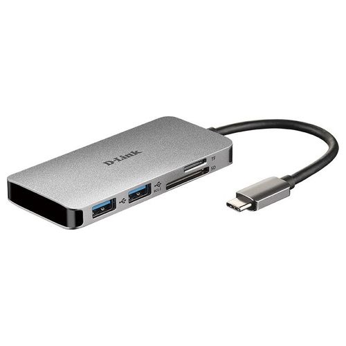 D-Link DUB-M610 Hub USB di Tipo C, 6 in 1, Adattatore USB C con HDMI 4K e 1080p, 2 Porte USB 3.0/USB 2.0, Lettore di Schede SD e microSD, 1 x USB C di Ricarica fino a 100 W