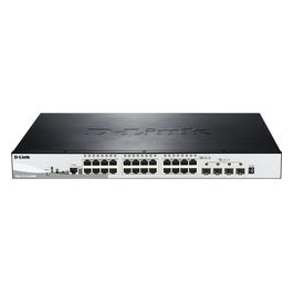 SmartPro DGS-1510-28XMP Switch L3 gestito 24 x 10/100/1000 (PoE+) + 4 x 10 Gigabit SFP+ desktop, montabile su rack PoE+