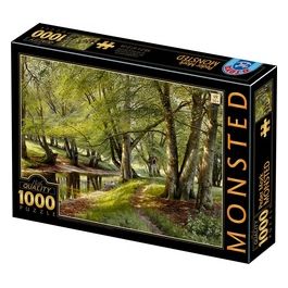 Puzzle da 1000 Pezzi - Peder Mã¸rk Mã¸nsted: A Summer Day In The Forest With Deer In The Background