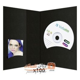 Busta per Foto con Tasca per Cd-Rom fino 10x15cm Nero 100 Pezzi