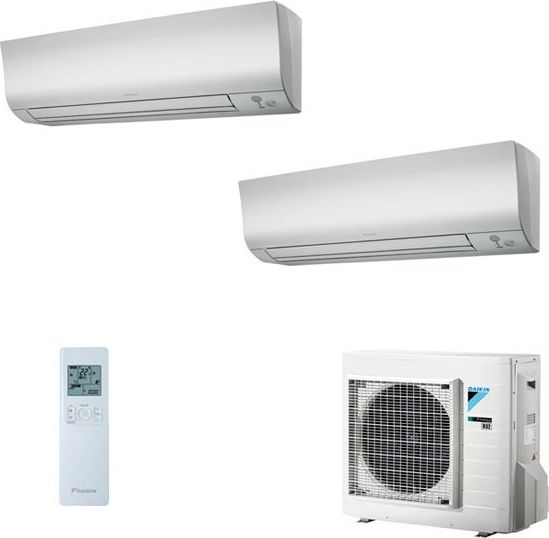 Daikin Emura Condizionatore Fisso Dual Split Inverter Unita' esterna + 2 Unita' interne 9.000+12.000 Btu/h Classe energetica A+++/A++ Gas R32 Wi-Fi Integrato 2MXM50M9 + FTXJ25MW + FTXJ35MW