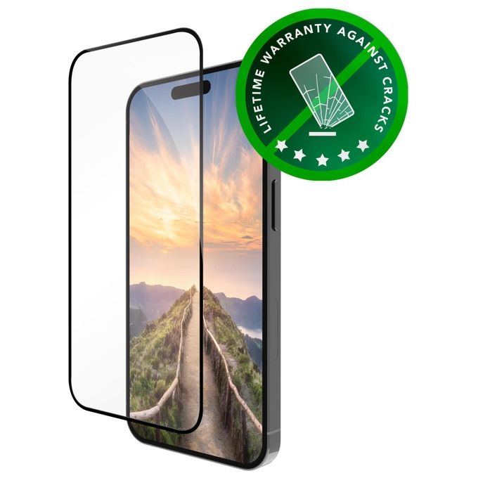 DBramante1928 Eco Pellicola Proteggischermo Trasparente per Apple iPhone 16-15 Black Edge