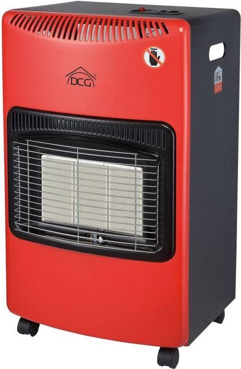 DCG Eltronic GH02 ROSSO Stufa a Gas Catalitica Bruciatore a Infrarossi con 3 Piastre in Ceramica 4.2kW