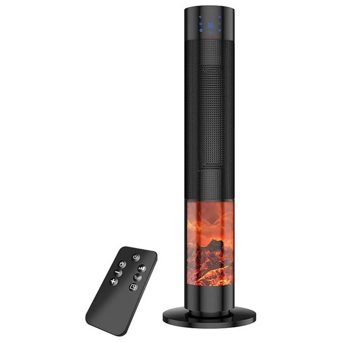 DCG Eltronic PTC2011 Stufa Ceramica Caminetto 2 Livelli di Calore Display Touch Oscillazione