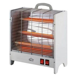 Eltronic - SA9625 - Stufa elettrica al quarzo, potenza 2 000 W, 3 livelli di calore, termostato regolabile, protezione anti-ribaltamento, Bianco