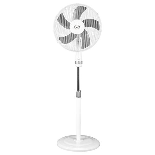 Ventilatore a Piantana 40cm con 5 Pale e Altezza Regolabile fino a 130cm per Climatizzazione Efficiente