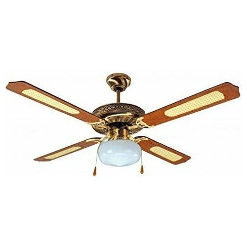 Ventilatore a Soffitto Vecrd42l con Luce 125 cm Funzione Reverse 3 Velocità 4 Pale in Legno Design Efficiente