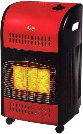 [RICONDIZIONATO] DCG GH04 Stufa a Gas Riscaldamento Radiante Accensione Piezoelettrica 3 Livelli di Potenza Rosso