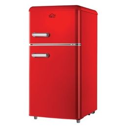 DCG MF100RCDP Frigorifero Doppia porta 100 Litri Design Retrò Rosso