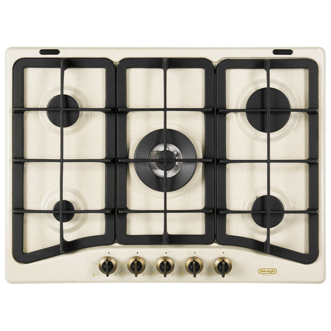 De longhi piano cottura a gas 5 fuochi 68 cm ghisa avena incasso AVF 57 PRO