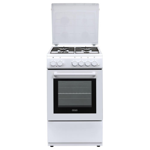 De'Longhi DL554EW2 Cucina a Gas 50 cm 4 Fuochi Forno Elettrico Multifunzione 52 L Classe A (85x50x55 cm) colore Bianco